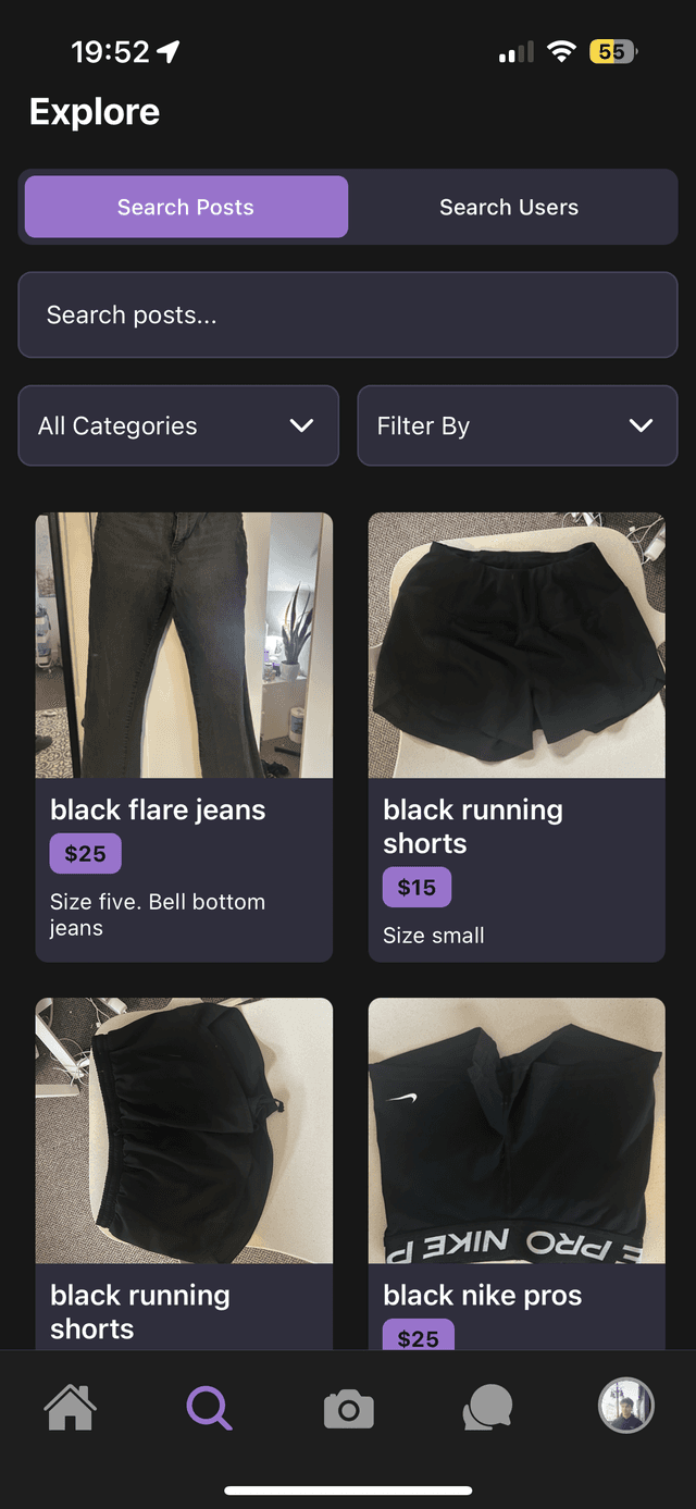 QSwap app interface - screen 3