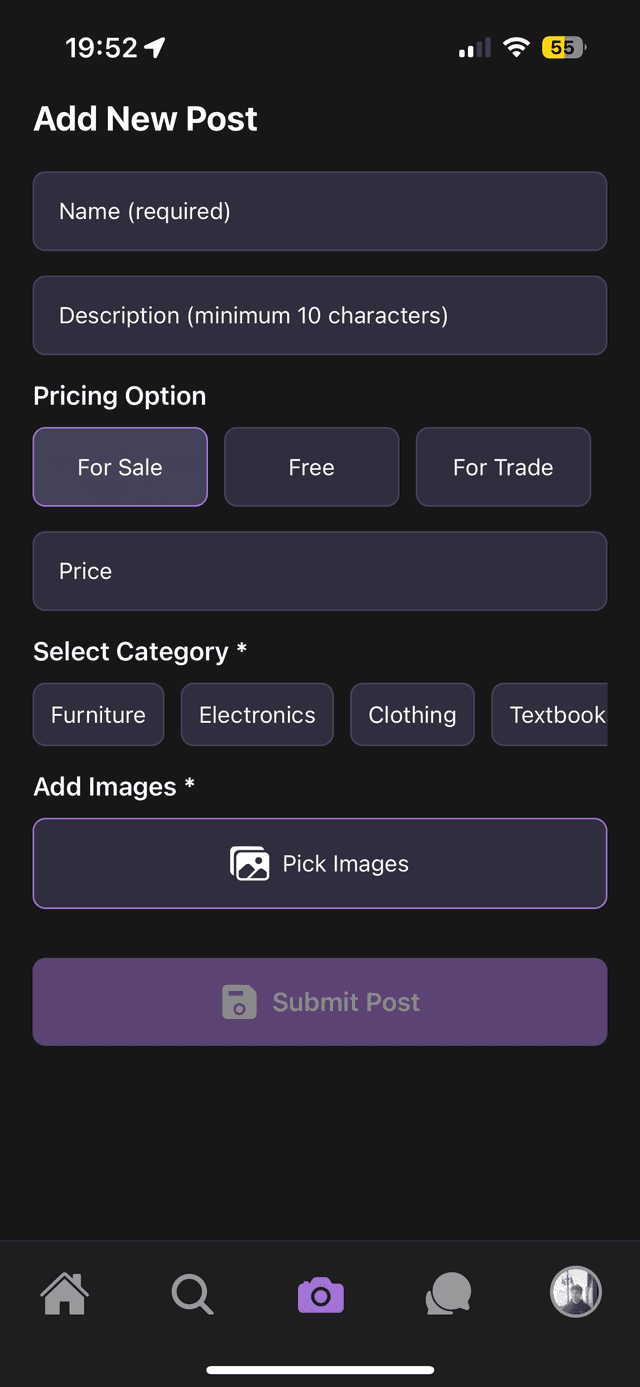 QSwap app interface - screen 4